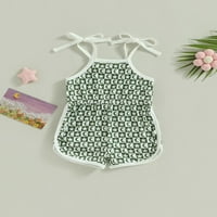 ;/ Ljetna odjeća za djevojčice cvjetni kombinezon na naramenice dječji ljetni kombinezon Sling, zeleni od 6 mjeseci