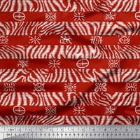 Soimoi crvena rayon tkanina Stripe & Wild Animal Print tkanina za printu po dvorištu široko