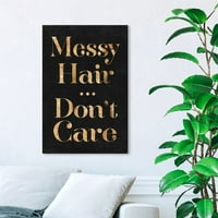 Wynwood Studio tipografija i citati zidne umjetničke platnene otiske 'Messy Hair' modni citati i izreke - zlato,