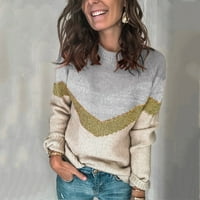 Preveliki džemperi za žene, pulover s okruglim vratom s dugim rukavima, modni casual pleteni vrhovi, blagdanski