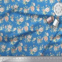 Pamučna tkanina od batista u obliku točkica, lišće i božur, ručno izrađena tkanina širine dvorišta