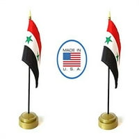 Skup zastava Made in USA. Sirijski Okrug 4 96 minijaturni uredski stol i male stolne zastave za mahanje rukama