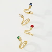 Ženski prsten sa sjajnim nepravilnim umjetničkim geometrijskim umetkom u obliku zmije za zabavu