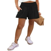 Ženske bermudske kratke hlače uske hlače rastezljive trenirke jednostavne široke mini hlače za trčanje ljetne