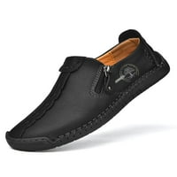TENMI muškarci casual cipele Zipper Loafers Business Flats Slipni na haljini cipela muški udobni otporni na proklizavanje