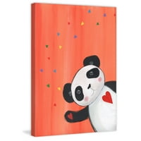 Panda Heart Slikarski ispis na omotanom platnu