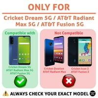 TalkingCase tanka futrola za telefon Kompatibilan za kriket Dream 5G, AT&T Radiant MA 5G FUSION 5G, Stakleni zaštitnik