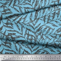 Soimoi plava georgette viskoza tkanina umjetnički lišće otiske tkanine po dvorištu široka