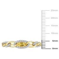 Ovalni prsten od citrina od 10k žutog zlata, ovalna karika