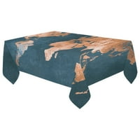 Karta svijeta pamučni platneni stolnjak koji pokriva stol, stolnjak za blagovaonicu, stol za čaj, piknike, zabave