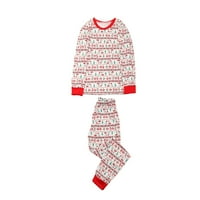 Pidžama Set za dječake i djevojčice, božićne muške bluze s printom i hlače, obiteljski pidžama Set, bijela 12
