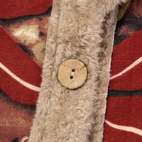 Jakne za žene lagana Vremenska jakna dukserice s etničkim printom izrađene od pliša dugih rukava kaput srednje