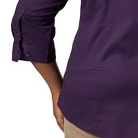 Ženska klasična košulja u karijeri u obliku košulje s rukavima veličine četvrtine Plus s gumbima na prednjoj strani