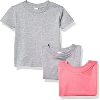 Majice kratkih rukava za bebe i malu djecu, pamučna majica s okruglim vratom, vruća ružičasta vrijeska
