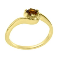 Britanci su napravili 18k žuto zlato prirodni citrin ženski obljetnički prsten - Opcije veličine - Veličina 4.5