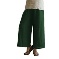 Howd Vintage Čvrsta boja pamučna lane plus veličine Žene široke noge hlače vrećaste hlače