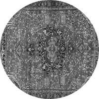 Tradicionalni perzijski tepisi za sobe okruglog oblika u sivoj boji, promjera 6 inča