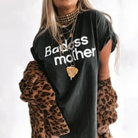 Ženske majice O-Neck kratki rukavi Punk izjava bočna proreza casual majice