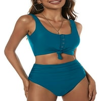 Chama ženski bikini kupaći kostimi obrezani vrhunski gadovi kupaći kostimi set za kostiranje s visokim strukom