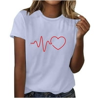 Ženske majice, majice s uzorkom srca, majice kratkih rukava za slatke djevojke, Ležerne majice, bluze, puloveri