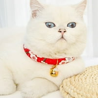 Kućni pas mačka štene Podesiva ogrlica za zvono s cvjetnim printom mekana ogrlica remen za vrat