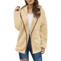Kaput za žene casual modni debeli jednobojni pleteni kardigan jakna s rukavima modna gornja odjeća