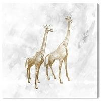 Wynwood Studio životinje zidne umjetničke platnene otiske 'Centenis aureis kvadrat' Zoo i divlje životinje - zlato,