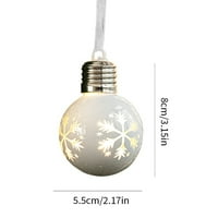 Ukrasi za božićne žarulje s LED božićnim stablom viseći privjesci Clear Elk Snowflake žarulja ukrasi za dom A1