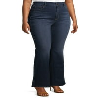 Terra & Sky Women's Plus Size Crop Flare traperice