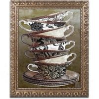 Zaštitni znak likovna umjetnost Popodnevni čaj II Canvas Art by Color Bakery Gold Ukratni okvir