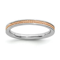 Srebrni prsten od srebra u ružičastoj boji veličine: 9; za odrasle i tinejdžere; za žene i muškarce