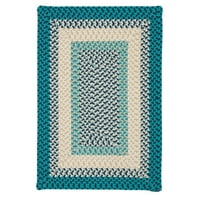 Pravokutni pleteni tepih u boji 2' 12' u oceanskoj plavoj i bež boji