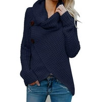 Sawvnm žene vrhovi žene dugi rukavi Čvrsta dukvica pulover vrhovi bluza Košulja pleteni džemper Odlični pokloni
