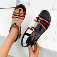 DMQUPV sandale s tamnim potpeticama za žene kontrastne kože otvoreni nožni prst za pete casual sandale čiste klinove