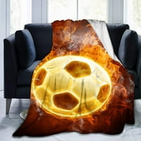 Nogometni nogometni lopt sportski flanel bacanje pokrivač za krevet kauč kauč pokrivač super mekana veličina kralja