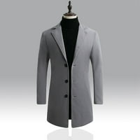 Muška moda jesen i zima, Jednobojni topovi, opremljena jakna s remenom, prevelika modna vjetrovka - srebrna