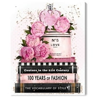 Modne knjige i ljubav moda i glam zidna umjetnost print ružičasta 30x36