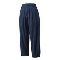 Capri hlače za Žene Ležerne široke jednobojne hlače s džepovima elastični pojas udobne Harem hlače do gležnja