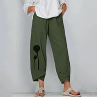 Ženske hlače na rasprodaji, ženske Ležerne hlače s cvjetnim printom, elastični pojas u struku, hlače širokih nogavica