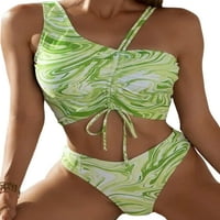 Donje rublje ženski bikini S valovitim prugama tankini odjeća za plažu kupaći kostimi Na jedno rame kupaći kostimi