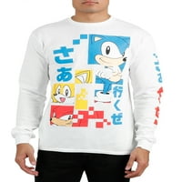 Sonic The Hedgehog muški i veliki muški grafički majica s dugim rukavima i kratkim rukavima, pakiranje, veličine