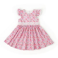 Dress Toddler 3T Girls Cvjetna haljina čipka lagana lepršava rukava ležerne ljetne haljine za 6y Sundress za ležernu