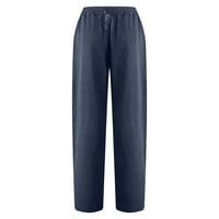 Puntoco Women hlače Clearces casual solidne džepove u boji zavoj Elastični struk Udobne ravne hlače