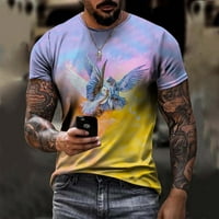 Muška majica s grafikom od 3 inča bluza s kratkim rukavima s printom goluba ljetna modna majica s okruglim vratom