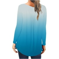 Svjetlucava pidžama ženska ležerna majica s printom pulover s okruglim vratom s volanima bluza vrhovi $ Kostim