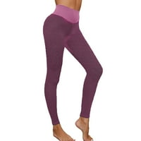 Ženske tajice klasične joga hlače s printom u boji visokog struka udobne elastične fitness hlače za kontrolu trbuha