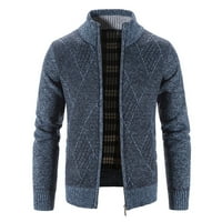 Muška zimska jakna s džemperom dugih rukava Plus debeli baršunasti karirani džemper s dijamantnim uzorkom s visokim