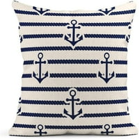 Set jastuka za jastuke Nanchor Boat Sidro koji lako može izmijeniti uređivanje n plave jastuke za jastuk jastuk