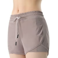 Ženske biciklističke kratke hlače visokog struka, jednobojne kompresijske kratke hlače s printom u ljubičastoj