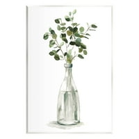 Vaza za boce s biljem eukaliptusa, botanička i cvjetna grafika, umjetnički tisak bez okvira, zidna umjetnost